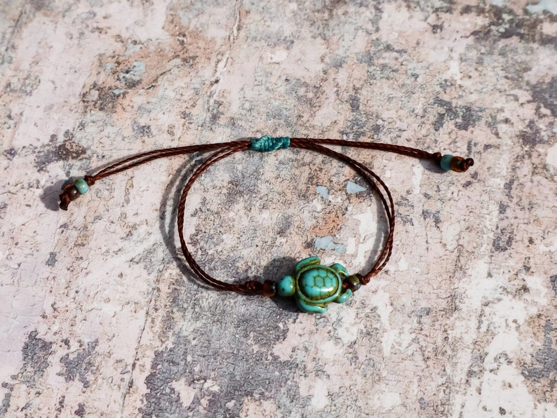 Turquoise Turtle Cord Bracelet